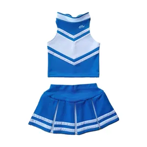 Uniforme de pom-pom girl sans manches à col en V de qualité supérieure pour uniformes d'équipe sportive