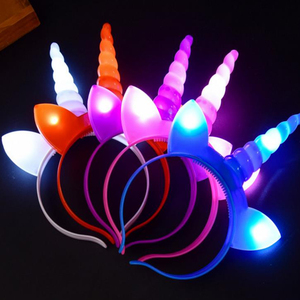 Bandeau lumineux <span class=keywords><strong>licorne</strong></span> LED avec dessin animé lumineux clignotant faveur enfants adultes Noël Graduation Diwali Ramadan Halloween Parties - Product Image 4