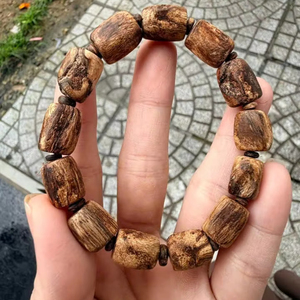 Pulsera de Cuentas de Madera Natural Hecha a Mano, Cuentas Redondas de Madera, Pulsera Elástica, Unisex, para Meditación, Yoga, Oración, Joyería al por Mayor - Product Image 1