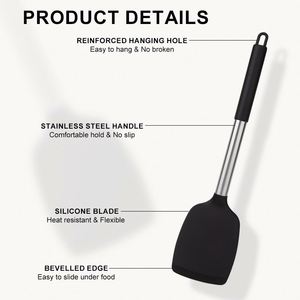 Juego de Utensilios de Cocina de Silicona de Alta Calidad para el Hogar, Espátula Antiadherente, Espátula Ranurada Sólida para el Hogar - Product Image 2