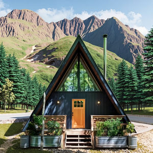 Треугольный дом A-каркасная сборная стальная конструкция для использования в отеле во дворе - Product Image 2