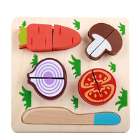 Jeu en bois Montessori, jouets pour fruits et légumes, jeu de coupe, Puzzle de légumes, jouets de cuisine
