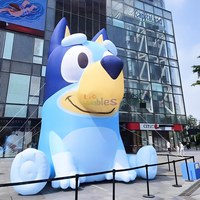 Populaire gonflable bingo chien dessin animé personnage ballon air sauter dessin animé bleu chien modèle pour la décoration publicitaire