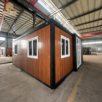 Maison préfabriquée moderne à double aile de 20, 30 ou 40 pieds, 1 à 4 chambres, avec porte en verre blanc, maison conteneur modulaire extensible