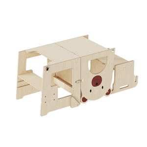 Chaise haute debout <span class=keywords><strong>2</strong></span> en <span class=keywords><strong>1</strong></span> pour tout-petits, escabeau réglable en bois massif, pliable, cuisinier Montessori Baby Learning Tower - Product Image 4