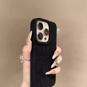 Funda de Teléfono de Cuero Artificial con Relieve de Lujo para iPhone, Carcasa Protectora a Prueba de Golpes con Diseño de Diamantes - Product Image 5