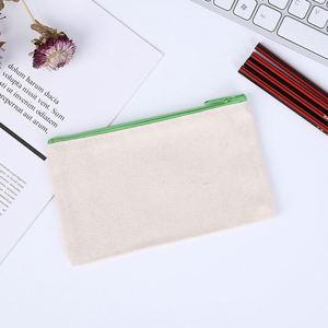 Sacs en toile à fermeture éclair multi-usages pour le voyage, trousse à cosmétiques, pochette vierge pour crayons, personnalisable avec logo, vente en gros, 8,3x5 pouces - Product Image 5