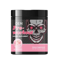 Poudre pré-entraînement en gros OEM/ODM pour soutenir l'énergie et la concentration, saveur fraise, 9g par portion, complément sportif