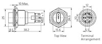 Sélecteur de métal ONPOW GQ22A-11X/21/S Dia. CE ROHS d'acier inoxydable de 22mm