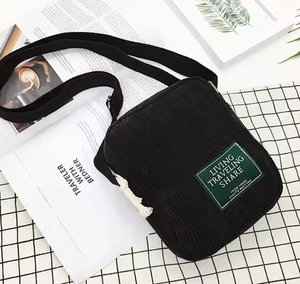 Petit sac à bandoulière en toile pour femme, petit sac à bandoulière en velours, pour clés, téléphone, sac à bandoulière rose - Product Image 4