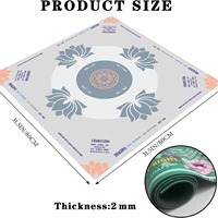 Tapis de Mahjong Américain Personnalisé Imprimé 31,5x31,5 Pouces en Caoutchouc Anti-Bruit, Tapis de Jeu de Mahjong, OEM ODM Vente en Gros