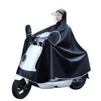 Imperméable de véhicule électrique épaissi Double bord adulte imperméable une pièce équitation moto Poncho de pluie