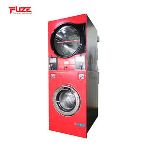 Completamente automatico commerciale lavatrice Stack lavatrice asciugatrice a gettoni con asciugatrice per il negozio di lavanderia Self Service - Product Image 1