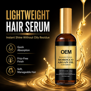 Suero Capilar Ligero de Marca Privada con Aceite de Argán Prensado en Frío y Vitamina E, Anti-Frizz y Brillo para Cabello Seco, Fábrica OEM - Product Image 4