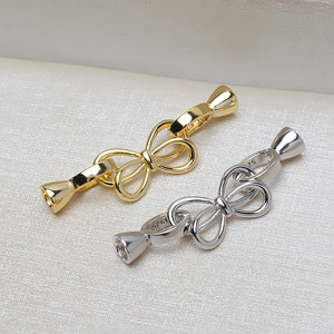 Collier en argent S925 avec petit nœud, bracelet, chaîne de pull, boucle, accessoires de bijoux DIY 3866 - Product Image 1