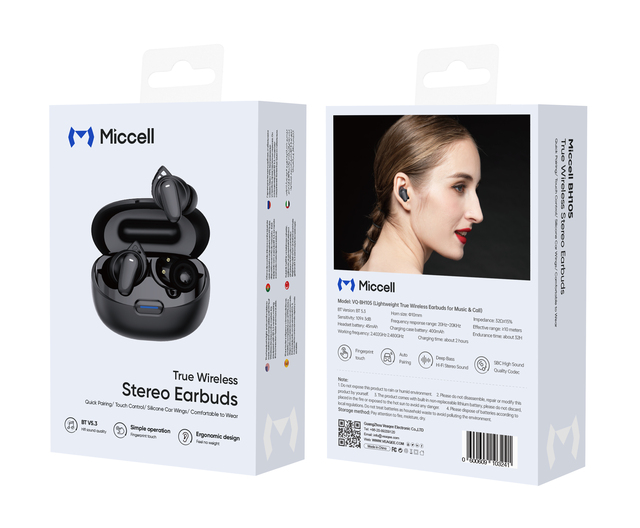 Miccell True Wireless In-ear Stereo Earphone BT Headphone Earbuds in Ear Tws Wireless Earphones With Packaging for Iphone,xiaomi