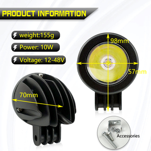 Tự Động Phụ Kiện 10W 6000K Trắng LED Làm Việc Ánh Sáng Cho Offroad Xe Xe Tải Xe Máy Xe Đạp LED Đèn Pha - Product Image 2