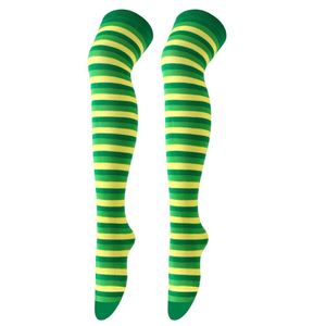 Chaussettes hautes à rayures vertes <span class=keywords><strong>Saint</strong></span> <span class=keywords><strong>Patrick</strong></span> Irlande pour femmes, chaussettes de compression pour filles et femmes - Product Image 4