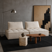 Canapé modulaire sectionnel Kebao Boloni, style nordique moderne, tissu en microfibre beige, meubles de salon, garantie 1 an