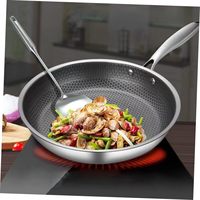 Poêle à frire antiadhésive triple couche, poêle à œufs pochés, poêles en acier inoxydable avec poignée sûre au toucher, compatible cuisinière électrique et four