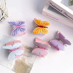 YHJ High Quality Cute Butterfly Design Hair Claw Clip Exquisite Girl Women's Hair Clip Fashionable Acrylic Hair Claw