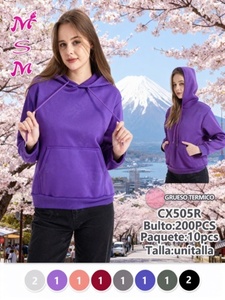 Sweat à capuche pour femme 100% coton, couleur unie, coupe classique, respirant, décontracté, pour l'automne, avec poches, manches longues, tissu tricoté - Product Image 3
