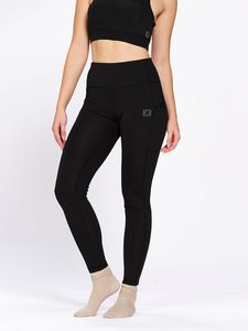 Women's Athletic <b>Black</b> Lycra Ankle Length <b>Leggings</b> with Functional Mobile Pocket <b>High</b> <b>Waist</b> Sports Active Wear Tights - Product Image 3
