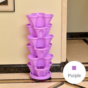 Fabrik-Großhandel Dreidimensionaler Mehrschichtiger Kunstharz-Blumentopf Kreative Kombination für Balkon Gemüse- und Erdbeeranbau - Product Image 3