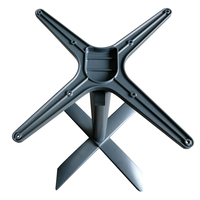Base de table en alliage d'aluminium moulé sous pression à quatre étoiles avec barre transversale pliable pour table de bistrot