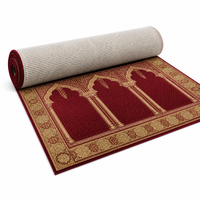 Tapis de mosquée en laine épaisse et nylon jacquard, fabriqué à la machine, lavable, moelleux et doux, pour la moquette mur à mur des mosquées, centres islamiques et salles de prière