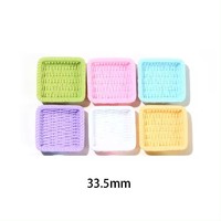 Offre Spéciale 3d miniature rond carré plateau assiette panier design supermarché maison de poupée bricolage résine cabochon