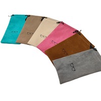 Emballage de lunettes de soleil rectangulaires à la mode en gros sac à cordon sac de rangement pour étui à lunettes en tissu floqué coloré