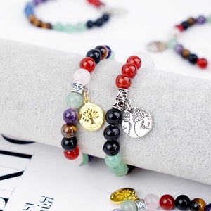 Pulsera <span class=keywords><strong>de</strong></span> Cuarzo Rosa con Cuentas <span class=keywords><strong>de</strong></span> Cristal Multicolor y <span class=keywords><strong>Árbol</strong></span> <span class=keywords><strong>de</strong></span> <span class=keywords><strong>la</strong></span> <span class=keywords><strong>Vida</strong></span>, Joyería <span class=keywords><strong>de</strong></span> Moda para Hombre y Mujer, Gran Venta - Product Image 2