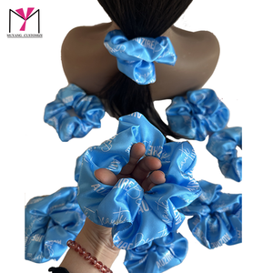 MUYANG Nouveauté : Chouchous Élastiques en Satin Colorés pour Femmes – Chouchous Bleus en Polyester/Coton - Product Image 2