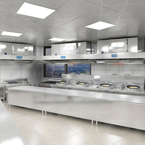 <span class=keywords><strong>Hotte</strong></span> <span class=keywords><strong>aspirante</strong></span> électrique commerciale intégrée tout-en-un avec purificateur de fumée, faible niveau sonore, en acier inoxydable, pour cuisine, certifiée CE - Product Image 5