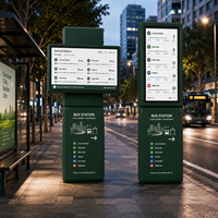 Papan Informasi Digital Halte Bus Tahan Air Modern dengan Kustomisasi Perangkat Lunak Cloud, Dukungan GTFS, untuk Luar Ruangan