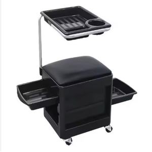 Modern Pedicure Stool Chair Rolling Storage Tray Cart Fashion Leather <b>Salon</b> <b>Furniture</b> Hair <b>Salon</b> Manicure Station Living Room - Product Image 3