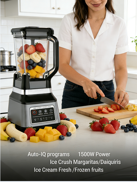 Ninjaa 1500W Table Blender with Stainless Steel 10 Speeds Ice Crushing for Kitchen Use