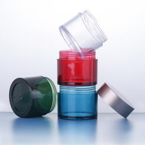 Tarros de plástico personalizados Sanle, verdes esmerilados con tapas electrochapadas para cremas faciales y contenedores de crema para ojos. - Product Image 2