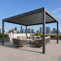 Pergola motorisée en aluminium Jiake JK3-184 avec toit imperméable, pour jardin, terrasse, patio, espace extérieur, nature, cour arrière