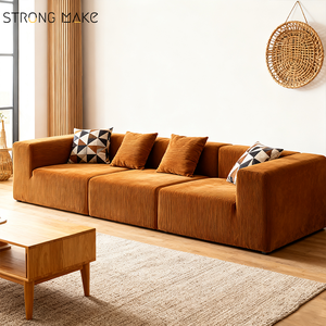 Nén chân không <span class=keywords><strong>sofa</strong></span> Set đồ nội thất nhà Modular hiện đại sang trọng vải to sợi 3 chỗ ngồi miếng bọt biển ghế phòng khách <span class=keywords><strong>sofa</strong></span> không khung - Product Image 1