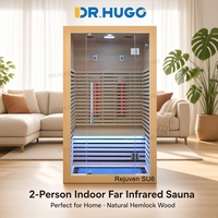 DR.HUGO Rejuven SU6 - Cabine de sauna compacte pour 2 personnes, sauna infrarouge lointain en bois pour la maison et l'appartement