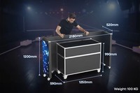Table de DJ incurvée à LED avec mur vidéo 8K GOB étanche, garantie 5 ans - Support portable pliable pour événements et mariages