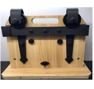 Bypass qbd002 sắt màu đen hoặc vàng trượt Bifold Barn Door phần cứng Kit có hoặc không có đệm cho cửa gỗ - Product Image 2