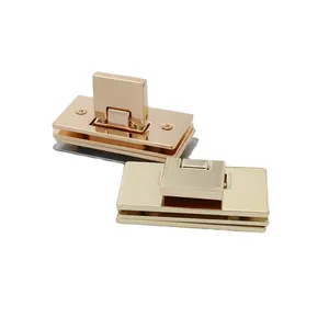 亜鉛合金金属ハードウェアターンプレス磁気スナップ財布ロックバックルキーロックキーボックスツイストロッククラスプ
