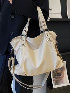 Sacs seau décontractés polyvalents en cuir véritable pour femmes, grande capacité, nouveau style 2026, avec fermeture éclair - Product Image 5