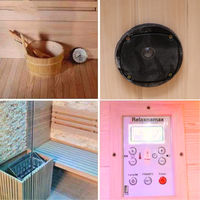 Sauna Portátil de Infrarrojos KLAFIN para 2-4 Personas, de Madera de Hemlock, Moderna, con Vaporizador