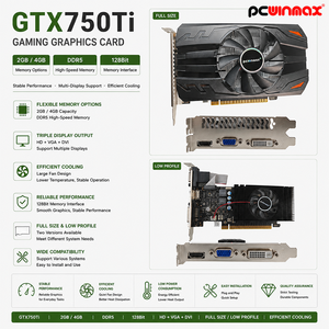 <span class=keywords><strong>Tarjeta</strong></span> Gráfica PCWINMAX Geforce <span class=keywords><strong>GTX</strong></span> 750 Ti 2GB 4GB GDDR5 128Bit de Bajo Consumo y Eficiencia Energética OEM ODM para Oficina, Juegos y Escritorio - Product Image 2