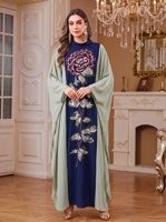 Robe de soirée brodée pour femmes, paillettes brillantes, robe longue florale, abaya musulmane, vêtements ethniques, jalabiya, Ramadan, Maroc, Dubaï, kaftan
