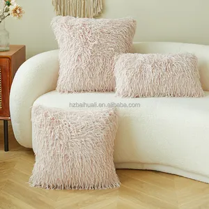 Hot Selling Faux Fur Throw Pillow Covers Decorative Soft Fluffy Plush Pillowcases Square Cushion Covers